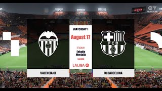 FC 24  Valencia vs Barcelona Highlights  La Liga Matchday 1 [upl. by Airotal]