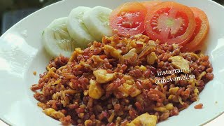 Resep Mudah Praktis Sehat  Nasi Goreng Teri Telur Nasi Merah  Cocok Untuk Sarapan Bergizi [upl. by Annaoj]