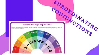 Subordinating conjunctionsA fun way to learn Grammar [upl. by Codd]