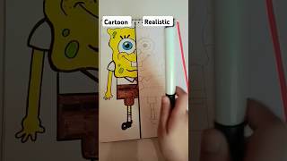 Drawing SpongeBob in 2 styles 🔥 funartwithdania Art fypシ゚viral Artist Shorts [upl. by Nawrocki406]