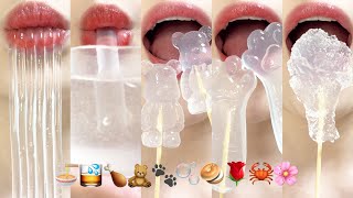 asmr CLEAR EMOJI FOOD JELLY 투명음식 이모지 먹방 eating sounds [upl. by Courcy221]