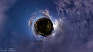 Cloudscape 016 Tiny Planet  Mar 03 2024 Timelapse [upl. by Chubb]