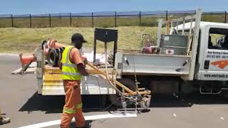 How road signs are painted  Road Markings South Africa  Neat Roads [upl. by Viv]