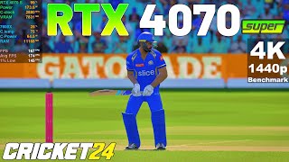 CRICKET 24  RTX 4070 SUPER  Max Graphics  4k  1440p  Ryzen 5 7600X [upl. by Eneg]