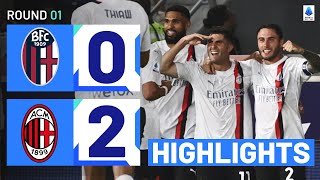 BolognaMilan 02  Pulisic scores on debut Goals amp Highlights  Serie A 202324 [upl. by Hamachi]