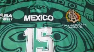 Detail video for Mexico retro 1998 home world cup jersey [upl. by Naerb82]