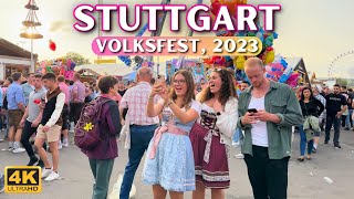 Amazing Cannstatter Volksfest 2023 🍻  Stuttgart Oktoberfest Tour in 4k [upl. by Malha849]