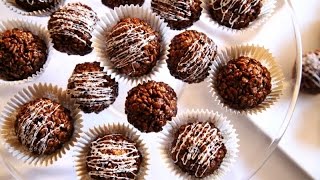 No Bake Chocolate Rice Crispy Cake Balls Recipe  Heghineh Cooking Show [upl. by Joselyn911]