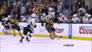 Patrice Bergeron 2nd OT Goal Game 3 BruinsPenguins [upl. by Nahtanoj45]