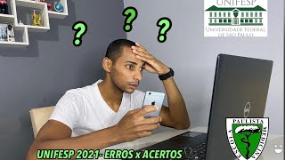 MEDICINA UNIFESP 2021 ERROS x ACERTOS [upl. by Birgitta]