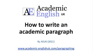 How to write an academic paragraph [upl. by Enautna]