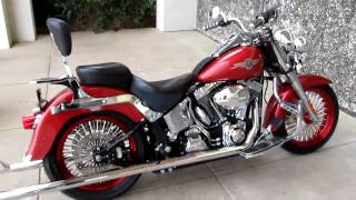 Harley Fat Boy Big Rims Samson Long Fish Tail Exhaust los Hombres for sale [upl. by Letta]