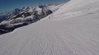 Vialattea  Skiing 2023  Sestriere  red  black piste 8 [upl. by Lexi]