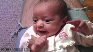 Little baby is totally shocked by dads strange noise [upl. by Janyte]