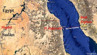 EXODUS 1  Locating the Red sea crossing Pi Hahiroth Migdol Baal Zephon Shur Marah amp Elim [upl. by Corny494]