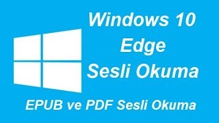 Windows 10 PDF Sesli Okuyucu [upl. by Homere]