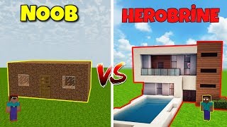 NOOB VS HEROBRİNE Ev Yapmak  Minecraft [upl. by Otreblanauj]