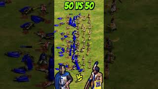 50 Elite Teutonic Knights vs 50 Slingers AoE2 Shorts ageofempires gaming [upl. by Len]