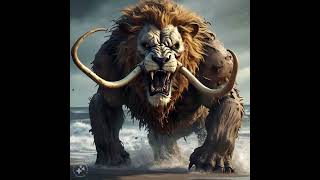 Lion 🦁 vs mammoth 🦣 super powerful hybridhybrid technology shortssubscribepleaseeditlion [upl. by Namharludba743]