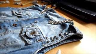 DIY FASHION COMO MODIFICAR UN CHALECO CON TACHUELAS Y STRASS [upl. by Anelrac359]