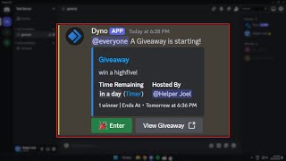 How To Create A Discord Giveaway Using Dyno Bot [upl. by Kersten]