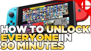 UNDER 90 MINUTES Fastest Way to Unlock Characters in Smash Ultimate  Works on 20 [upl. by Tomchay415]