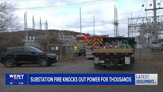 Substation Fire Cut Power to Thousands Across Chemung County for Hours [upl. by Nillok139]