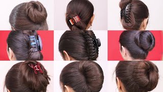 Cute simple hair style girl everyday  self hair style girl for long hair  big claw clip hairstyles [upl. by Annahsat]