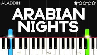 Aladdin  Arabian Nights  EASY Piano Tutorial [upl. by Arrakat]