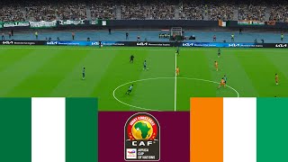 Nigeria 1 vs 2 Cote dIvoire 2024 CAF Africa Cup Final highlights  Video game simulation PES 2021 [upl. by Galan9]