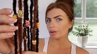 ASMR  Putting Beads on your Locs in class 💜 personal attention roleplay [upl. by Amiarom]