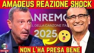 AMADEUS SHOCK ECCO COME HA REAGITO SAPENDO CHE SANREMO PASSA A CARLO CONTI FAN SCONVOLTI [upl. by Belak]