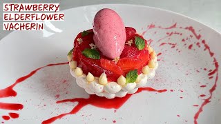 MICHELIN STAR Strawberry amp Elderflower Vacherin  Fine Dining Strawberry Dessert Recipe [upl. by Assenaj]