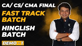 IDT Fast Track Hinglish Batch  Demo 1  CACSCMA Final  May 23  Nov 23  CA Yashvant Mangal [upl. by Andrew]