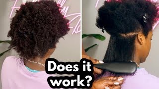 Testing a Heat Straightening Brush on Natural 4C hair [upl. by Rednas574]