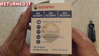 ASONPAO Linear Multicode Garage Door Gate Opener Remote 3089 308911 MCS3089113060 3070 4120 300MHZ [upl. by Borer557]