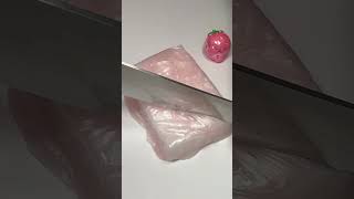 Cutting flowing heart strawberry slime cake asmr slimeasmr satisfying slime relaxing [upl. by Hachman756]