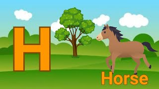 Learn ABCs quotHquot is for HouseAlphabet H for HouseH for Hippo and HorseH for Hat [upl. by Deny]