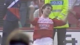 Middlesbrough v Newcastle Utd 198990 SLAVEN BAIRD GOAL [upl. by Junia304]