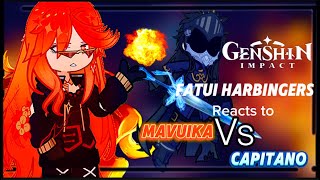 Genshin impact reacts to Mavuika Vs Capitano ‖Fatui Harbingers reaction ‖ Natlan 50 Cut screen ☆ [upl. by Acker]