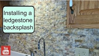 Installing a ledgestone backsplash [upl. by Gearard829]