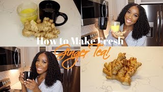 HOW TO FRESH GINGER TEA  DIY  TheLifestyleLuxe [upl. by Hairakcaz]