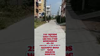 250 SQYRDS WEST OPEN PLOT FOR SALE IN HYDERABAD  NEAR KPHBNIZAMPET ROAD  8074650388  UNIQHOMES [upl. by Budge]