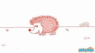 How to Draw a Hedgehog  Step By Step Drawing for Kids  Educational Videos by Mocomi [upl. by Nwahsed]