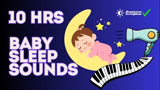 🌜 10 Hours  Fan and Piano Music for Baby Sleep  Soothing Sounds for Calming amp Deep Sleep 🎹💤 [upl. by Nitsyrk]