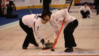 CURLING JPNLAT Olympic Qual 2013  Women Draw 4 [upl. by Enamrahs]