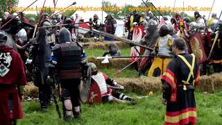 SCA Melee Combat Bridge at Aethelmark War Camp 2018 [upl. by Arorua]