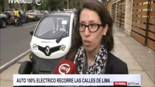 Auto 100 eléctrico recorre las calles de Lima [upl. by Eiznekam8]