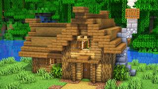 Minecraft How To Build a Small Survival House  Small Survival House Tutorial [upl. by Eniarol312]