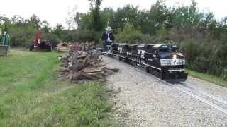 Loaded pulpwood train leaves Rum Creek on the CSX Big Valley Div [upl. by Kinny]